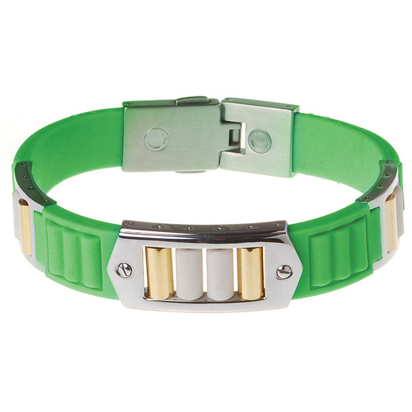 ProEnergy for men Green, 21cm / Мужской силиконовый браслет ПроЭнерджи, 21см, цвет: Зеленый EurasiaPro