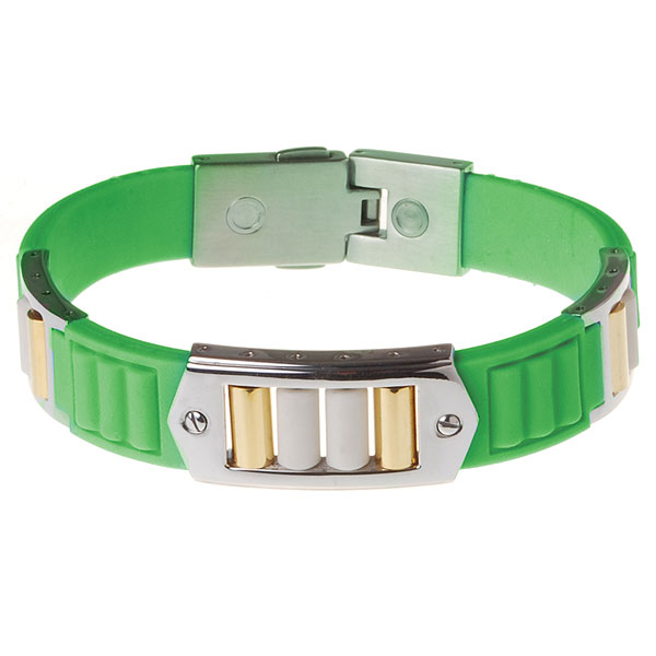 ProEnergy for women Green, 19 cm / Женский силиконовый браслет ПроЭнерджи, 19см, цвет: Зеленый / Магнитные украшения, повышение иммунитета, отрицательно заряженные ионы EurasiaPro