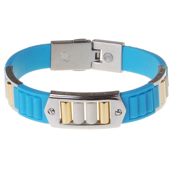 ProEnergy for women Turquoise, 19 cm / Женский силиконовый браслет ПроЭнерджи, 19см, цвет: Бирюзовый / Магнитные украшения, повышение иммунитета, отрицательно заряженные ионы EurasiaPro