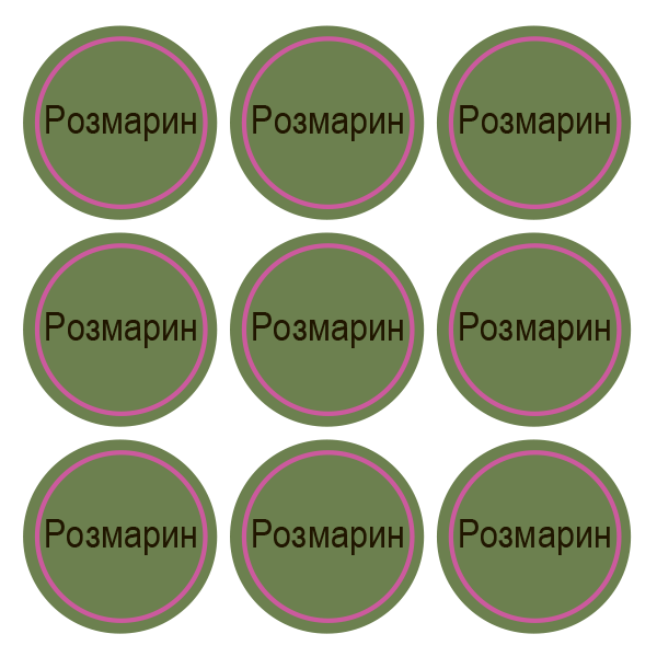 Стикеры Розмарин / Rosemary / 108 стикеров на 1 листе